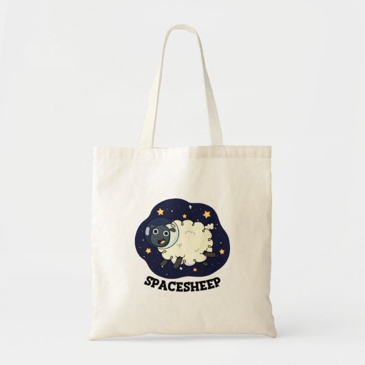 Schaap grappige astronaut ruimte grap tote bag (Voorkant)