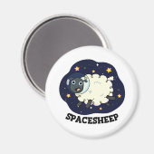 Schaap Grappige Astronaut Schaap Punt Magneet (Voorkant / Achterkant)