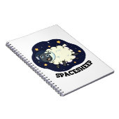 Schaap Grappige Astronaut Schaap Stunt Notitieboek (Rechterzijde)
