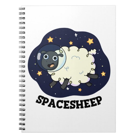 Schaap Grappige Astronaut Schaap Stunt Notitieboek (Voorkant)