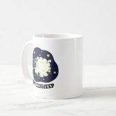 Schaap grappige astronaut woordspeling in de ruimt koffiemok (Voorkant links)