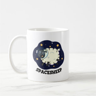 Schaap grappige astronaut woordspeling in de ruimt koffiemok