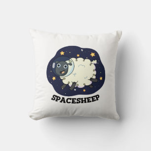 Schaap grappige astronaut woordspeling in de ruimt kussen