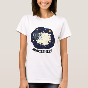 Schaap grappige astronaut woordspeling in de ruimt t-shirt