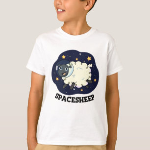 Schaap grappige astronaut woordspeling in de ruimt t-shirt