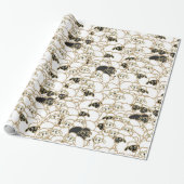 schaap, groot koppel zwart-wit cadeaupapier (Uitgerold)