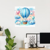 Schaap Hete Luchtballon Jongen Poster (Thuiskantoor)