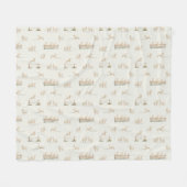 Schaap Houten Plot landbouw Fleece Deken (Voorkant (Horizontaal))