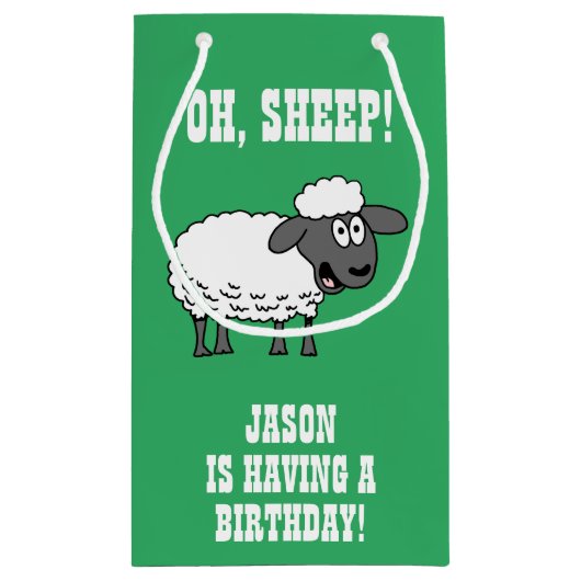 Schaap, iemand die jarig is klein cadeauzakje (Achterkant)