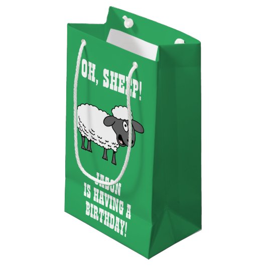 Schaap, iemand die jarig is klein cadeauzakje (Voorkant Gekanteld)