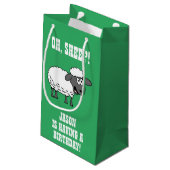 Schaap, iemand die jarig is klein cadeauzakje (Achterkant Gekanteld)