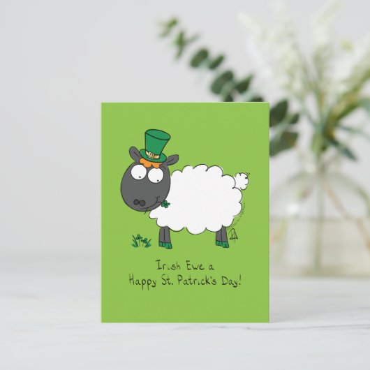 Schaap Iers Grappig St. Patrick's Day Briefkaart (Staand voorkant)