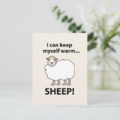 Schaap, ik kan mezelf warme schapen houden briefkaart (Staand voorkant)