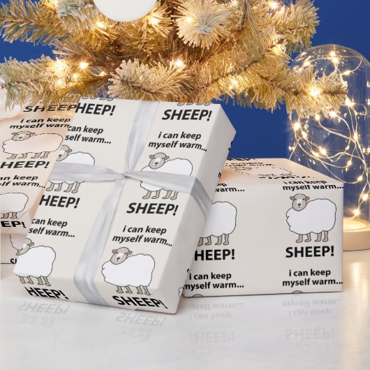Schaap, ik kan mezelf warme schapen houden cadeaupapier (Feestdagen)