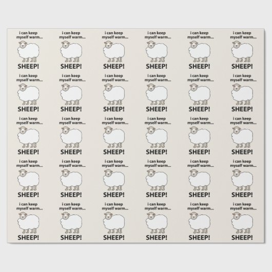 Schaap, ik kan mezelf warme schapen houden cadeaupapier (Vlak)