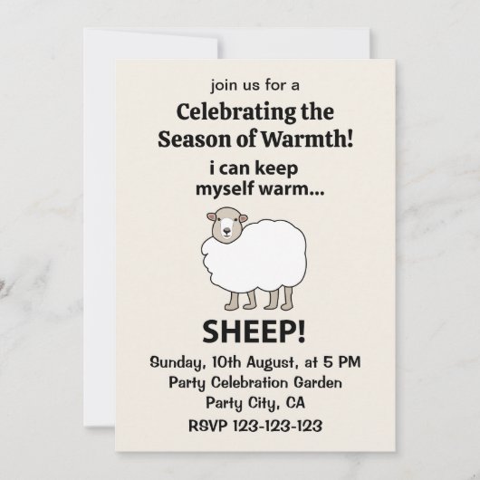 Schaap, ik kan mezelf warme schapen houden kaart (Voorkant)