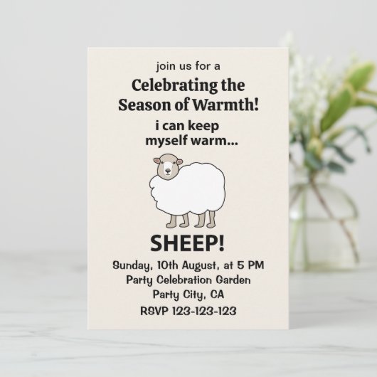 Schaap, ik kan mezelf warme schapen houden kaart (Staand voorkant)