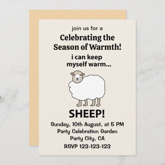 Schaap, ik kan mezelf warme schapen houden kaart (Voorkant / Achterkant)