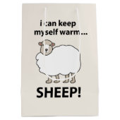 Schaap, ik kan mezelf warme schapen houden medium cadeauzakje (Achterkant)