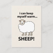 Schaap, ik kan mezelf warme schapen houden visitekaartje (Voorkant)