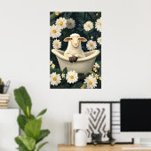 Schaap In Bad Poster, Grappige Dieren Poster (Thuiskantoor)