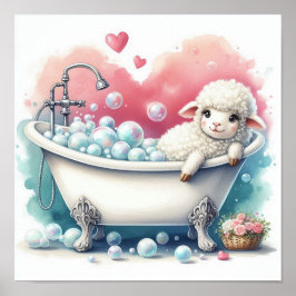 Schaap in badschuim poster