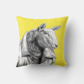 Schaap in jeans jas (Retro Geel) Kussen (Achterkant)