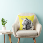 Schaap in jeans jas (Retro Geel) Kussen (Stoel)