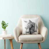 Schaap in jeans jas (sneeuw) kussen (Stoel)