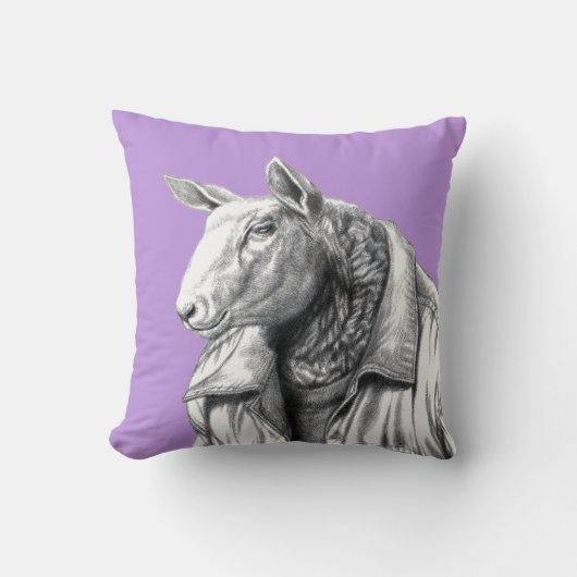 Schaap in jeansjas (Sumire) Kussen (Voorkant)