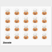 Schaap in pompoen schattig schaap gelukkig Hallowe Vierkante Sticker (Vel)
