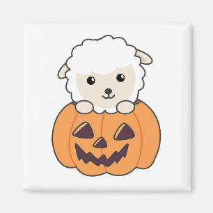 Schaap in pompoen Schattige Schaap Happy Halloween Magneet