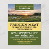 Schaap in veld, boer & slager reclame flyer (Voorkant)