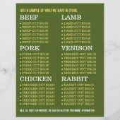 Schaap in veld, boer & slager reclame flyer (Achterkant)