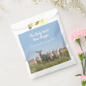 Schaap in veld klant dank u wol garen bedankzakje (Gezegeld)