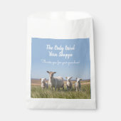 Schaap in veld klant dank u wol garen bedankzakje (Voorkant)