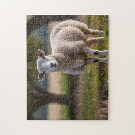 Schaap in weide Puzzel Legpuzzel (Verticaal)