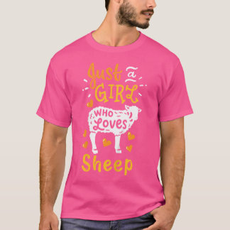 Schaap is een meisje dat gek is op schapen t-shirt