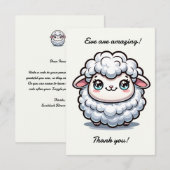 Schaap Is Geweldig Schattig Schaap Pun Plat Bedank Bedankkaart (Voorkant / Achterkant)