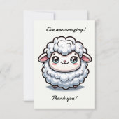 Schaap Is Heel Erg Schattig Plat Dank Je Kaart (Voorkant)