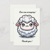 Schaap Is Heel Erg Schattig Plat Dank Je Kaart (Voorkant / Achterkant)