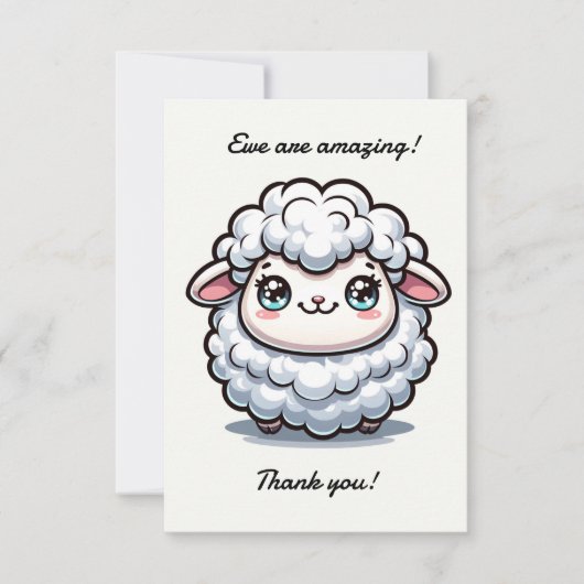 Schaap Is Heel Erg Schattig Schaap Knuffel Platte  Bedankkaart (Voorkant)