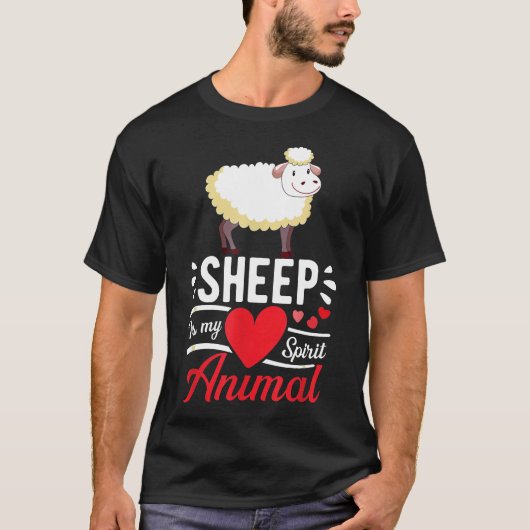 Schaap is Mijn Spirit Dier Liefde Schattige, Schap T-shirt (Voorkant)