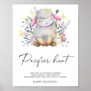 Schaap - kalmeringsmiddel jacht baby shower spel poster