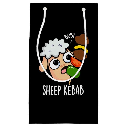 Schaap Kebab Funny Shish Kebab Pun Dark BG Klein Cadeauzakje (Voorkant)