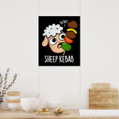 Schaap Kebab Funny Shish Kebab Pun Dark BG Poster (Keuken)