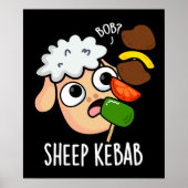 Schaap Kebab Funny Shish Kebab Pun Dark BG Poster (Voorkant)