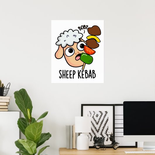 Schaap Kebab Funny Shish Kebab Pun Poster (Thuiskantoor)