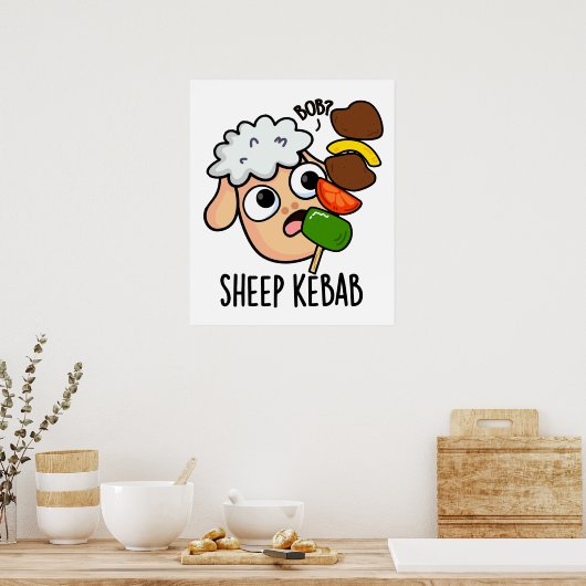 Schaap Kebab Funny Shish Kebab Pun Poster (Keuken)