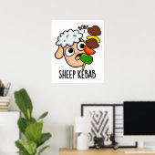 Schaap Kebab Grappige Shish Kebab Woordspeling Poster (Thuiskantoor)